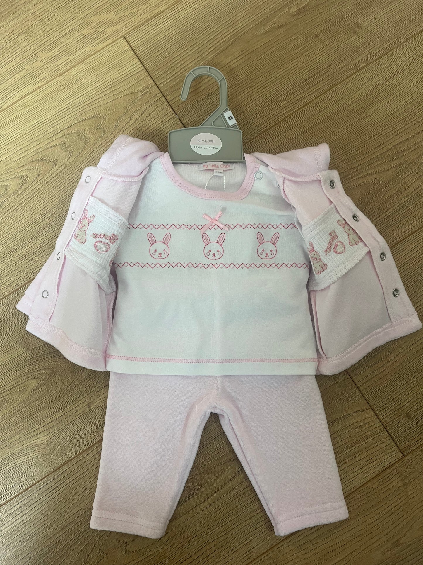 Pink 3 Piece Bunny Set