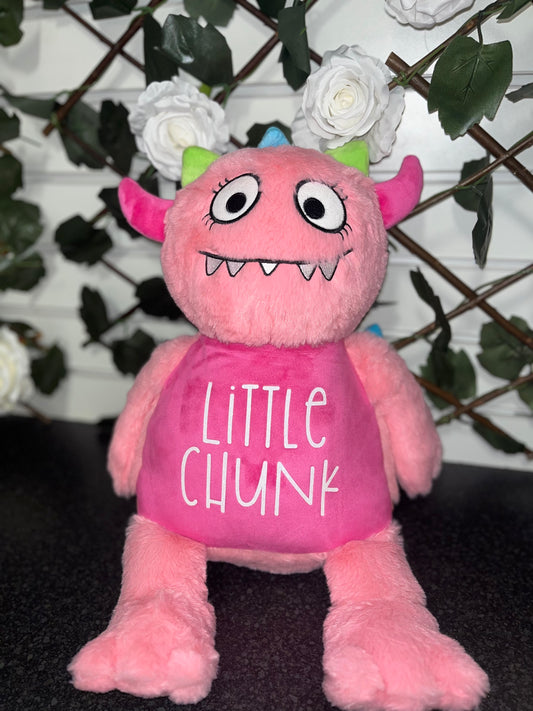 Large Personalised Pink Monster Soft Toy