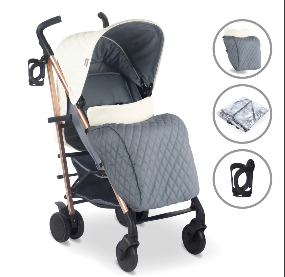 MB51 Billie Faiers Quilted Champagne Lightweight Stroller