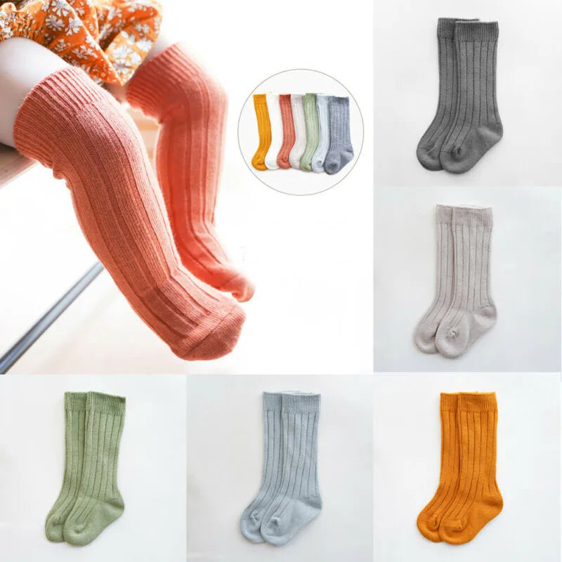 Ribbed Knee High Socks - 7 Colours Available