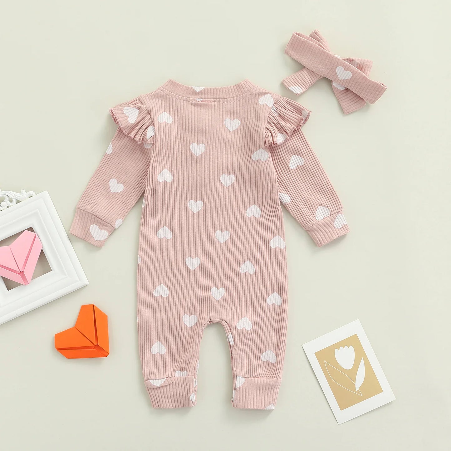 Heart Print All-In-One with Matching Headband