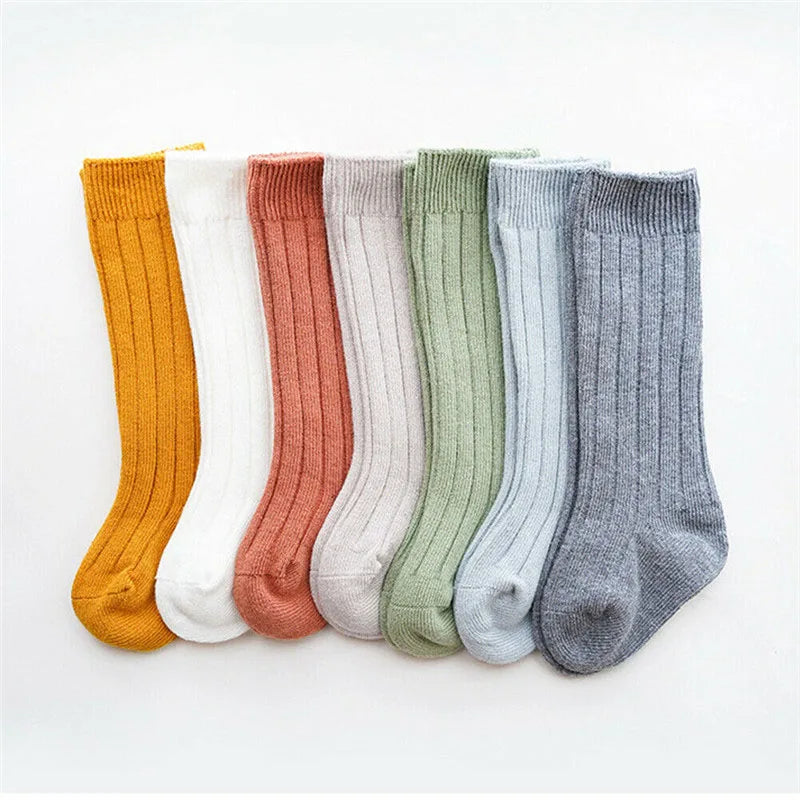 Ribbed Knee High Socks - 7 Colours Available