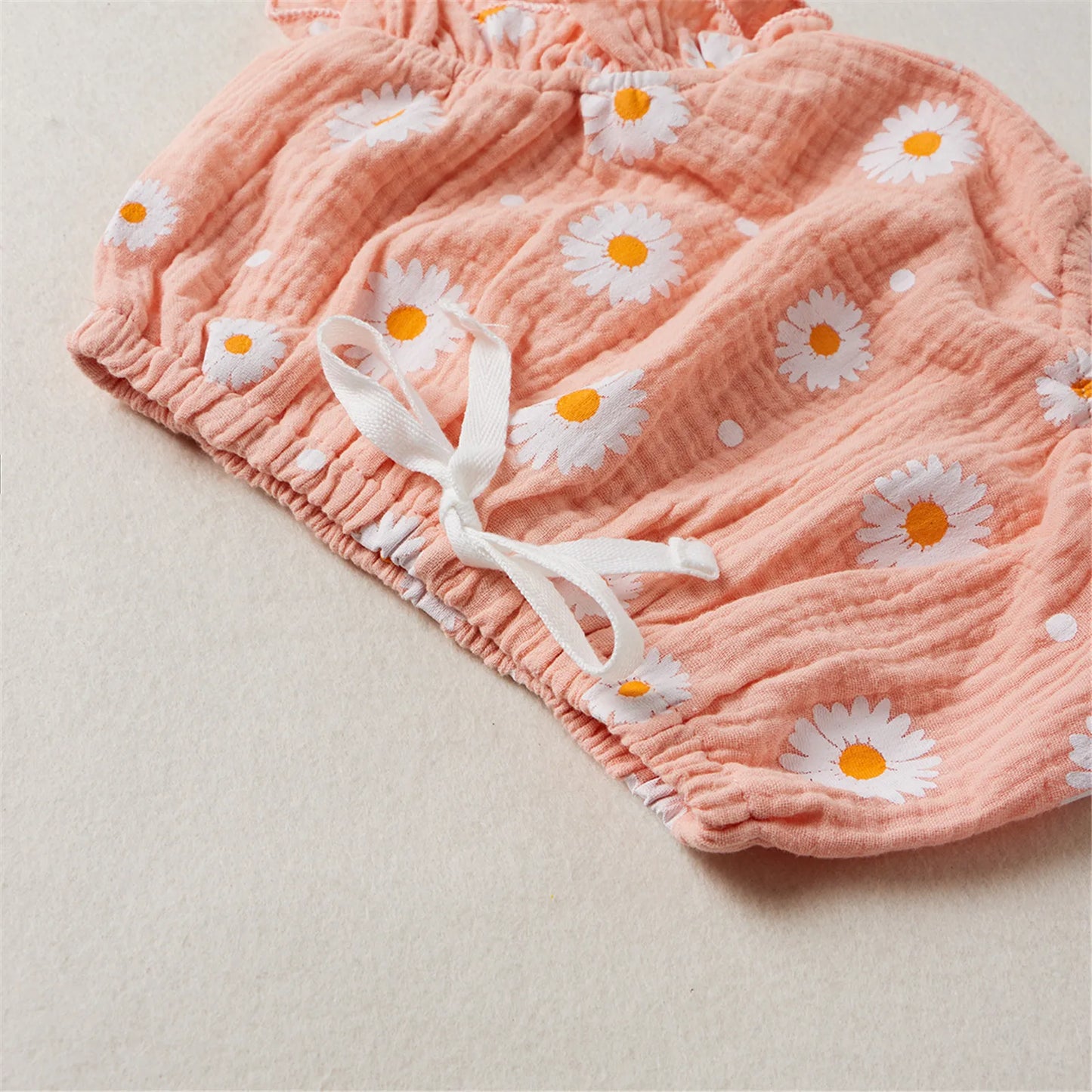 Flower Printed Muslin Shorts & Top Set