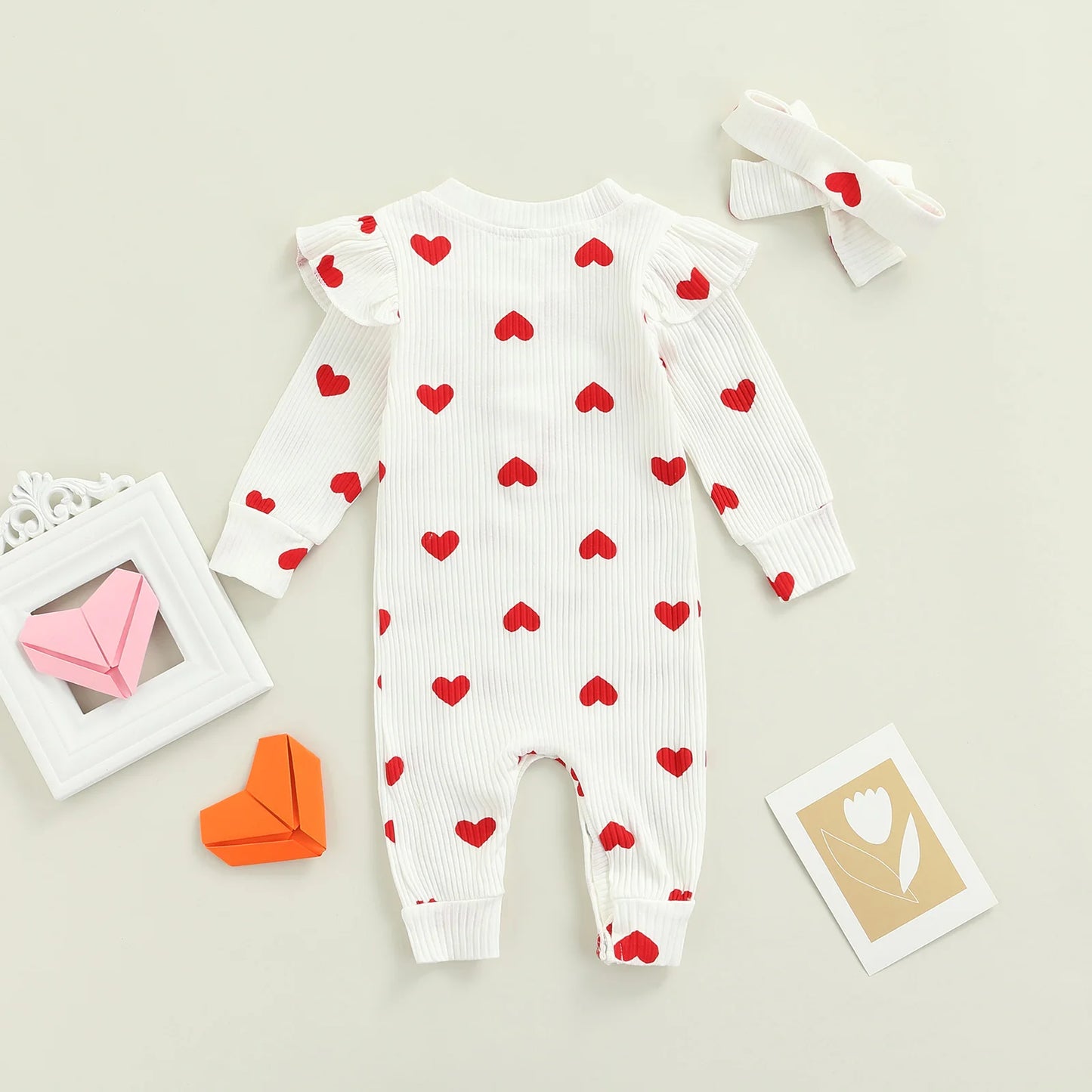 Heart Print All-In-One with Matching Headband