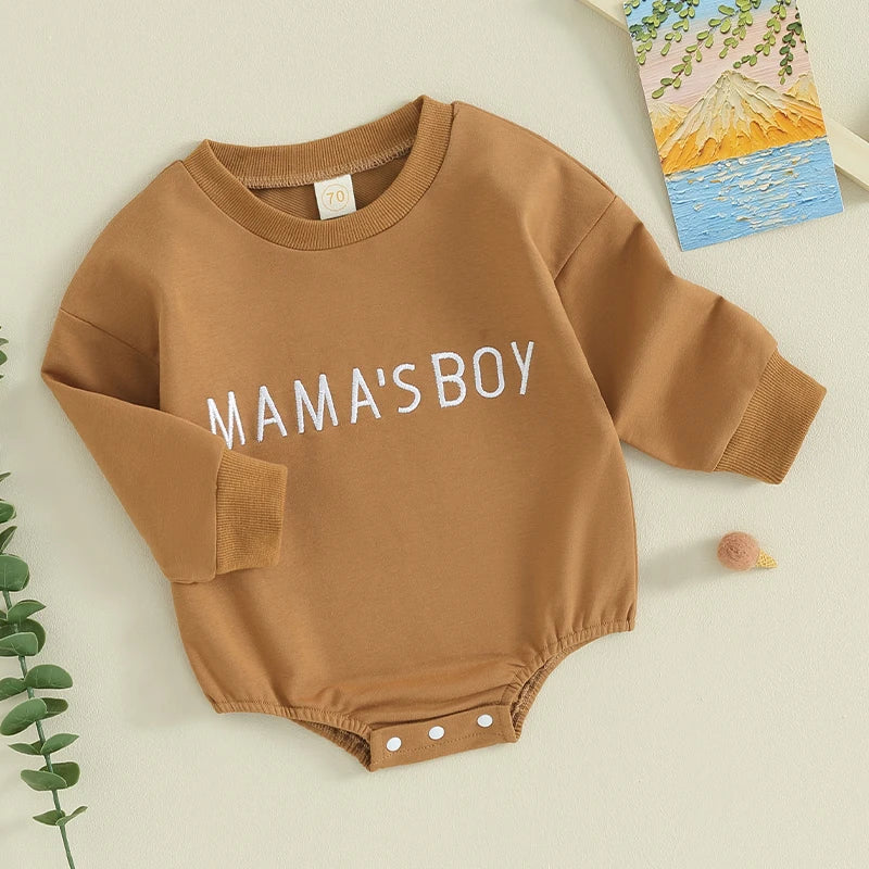 Mamas Boy Round Neck Long Sleeve Sweatshirt Romper