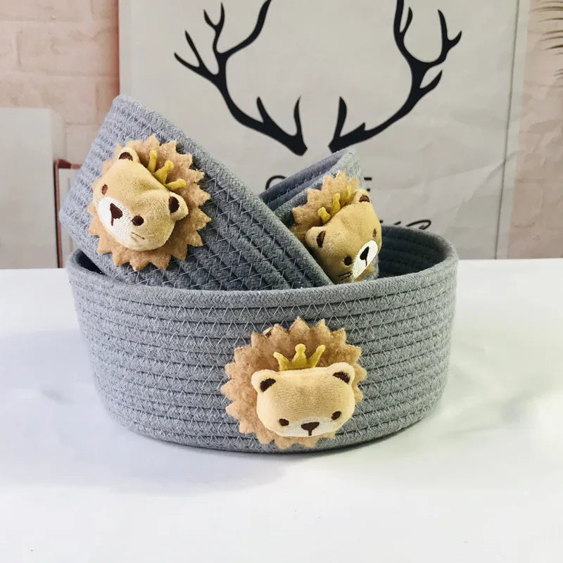 Woven Storage Basket with Felt Animal - More Styles