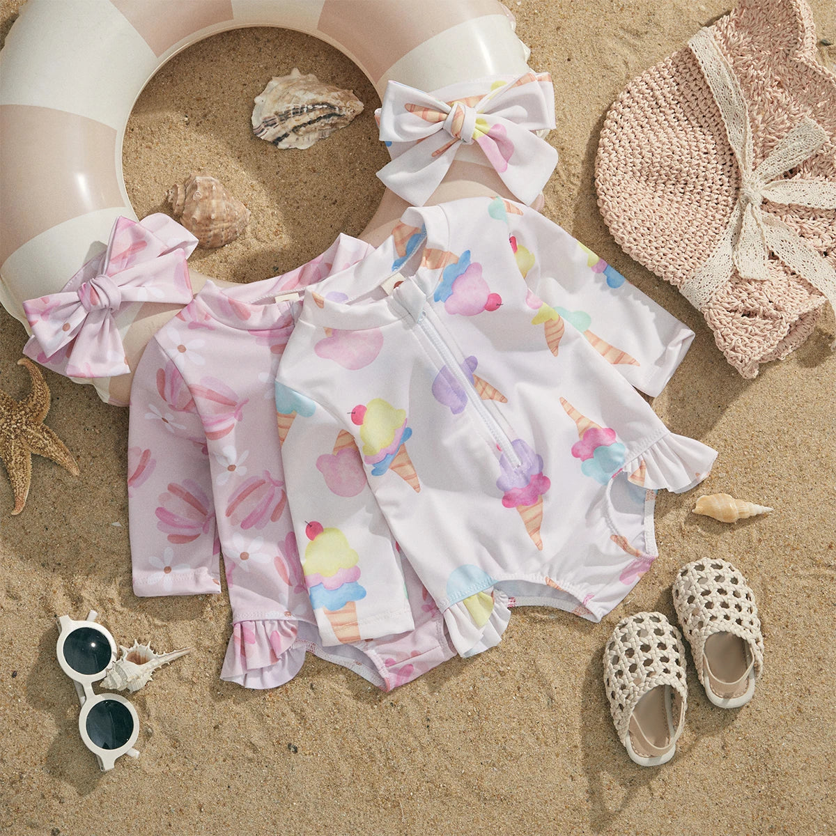 Baby Girls Swimwear & Headband