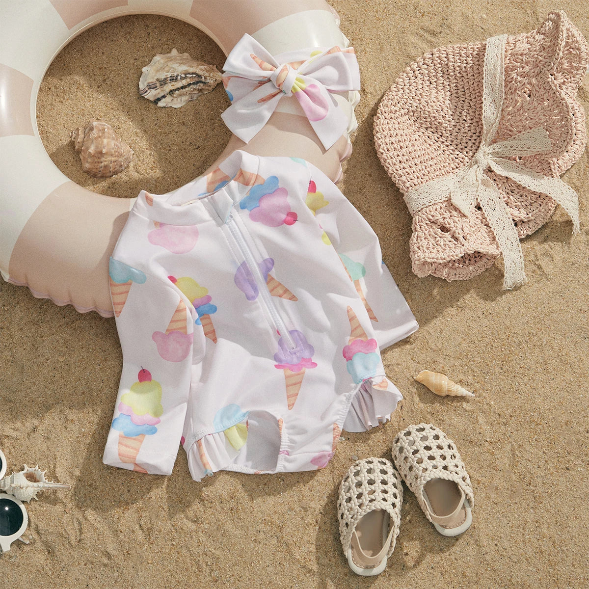 Baby Girls Swimwear & Headband