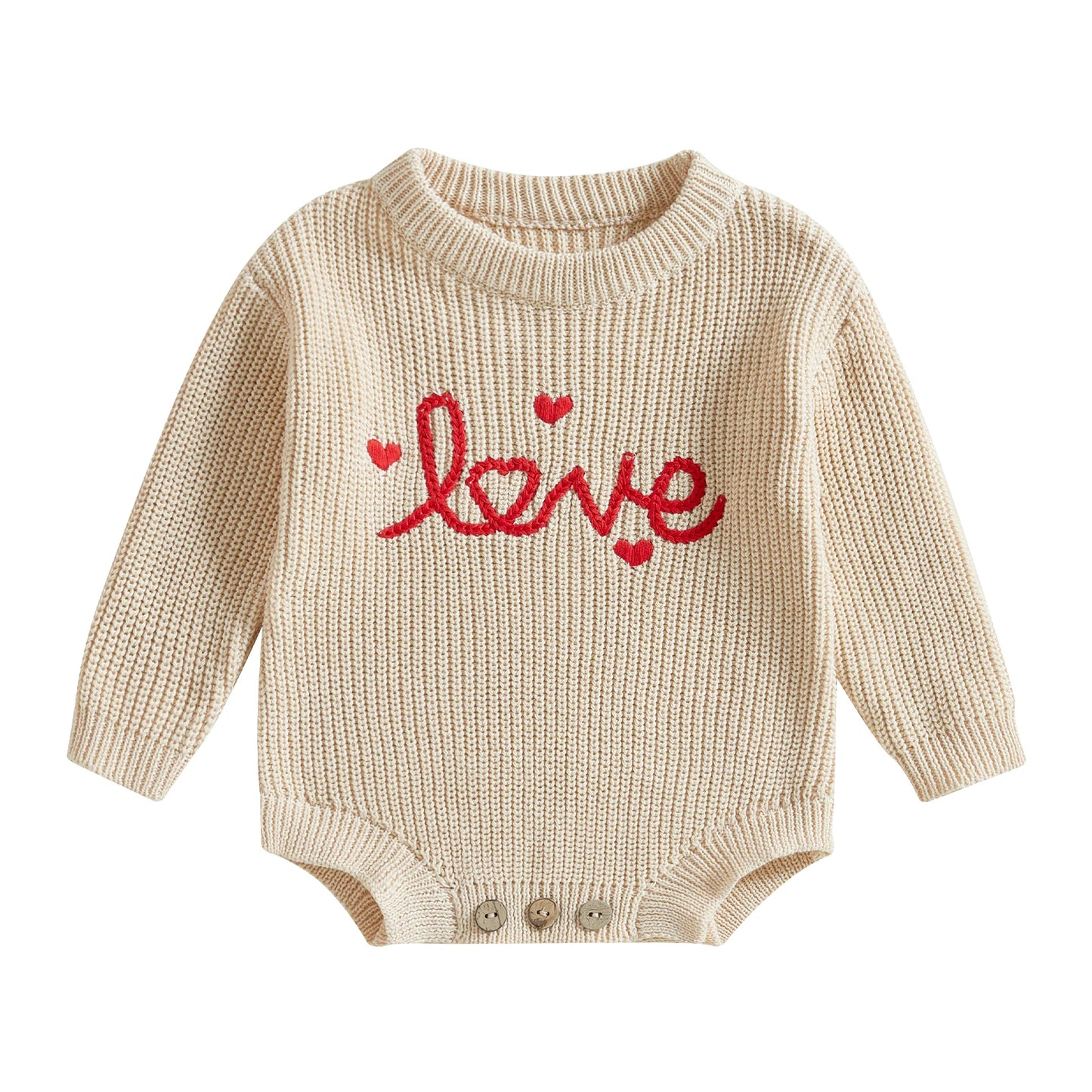 "Love" Knitted Romper