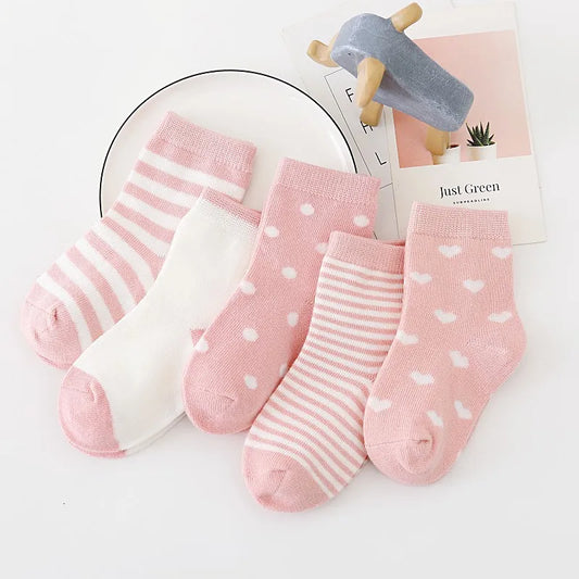 5 Pairs of Cotton Socks 0-6Years - More colours available