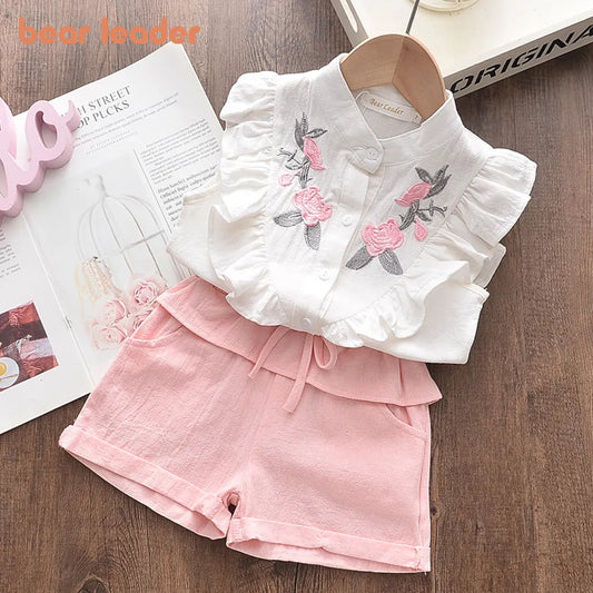 Girls Pink Shorts & Shirt Set