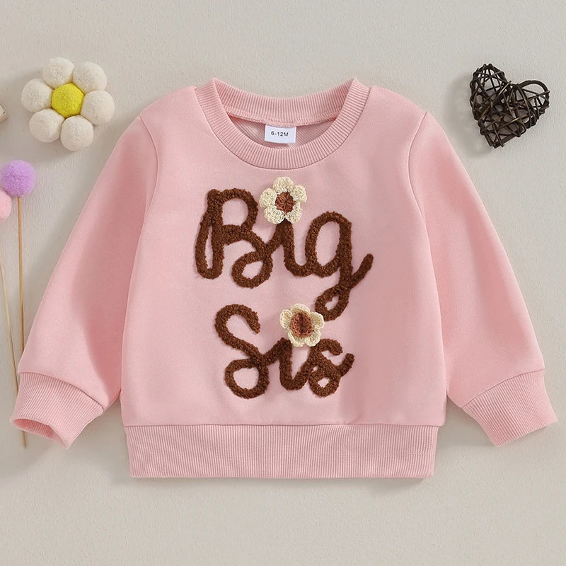 Big Sis and Lil Sis Long Sleeve Cotton Sweatshirt & Romper