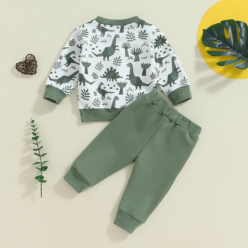 Dinosaur Print Sweatshirt with Sweatpants