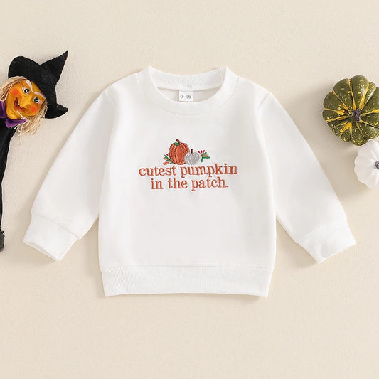 White Cutest Pumpkin in The Patch Sweatshirt