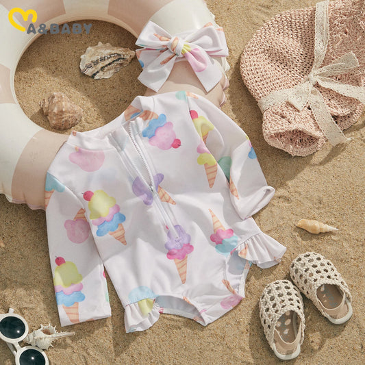 Baby Girls Swimwear & Headband