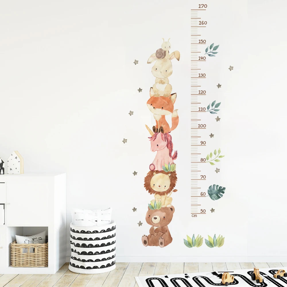 Height Measuring Wall Stickers - Nordic Animal