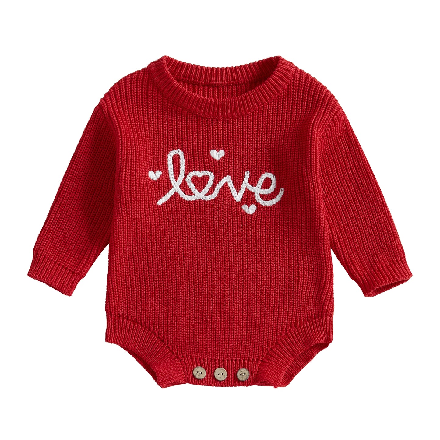 "Love" Knitted Romper