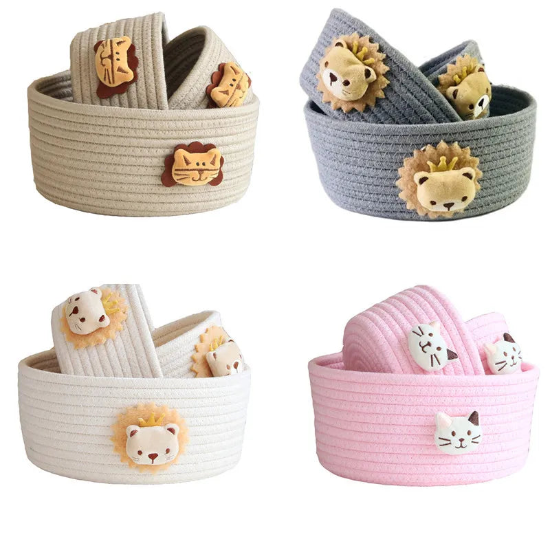 Woven Storage Basket with Felt Animal - More Styles