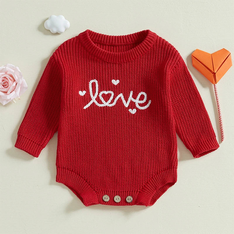 "Love" Knitted Romper