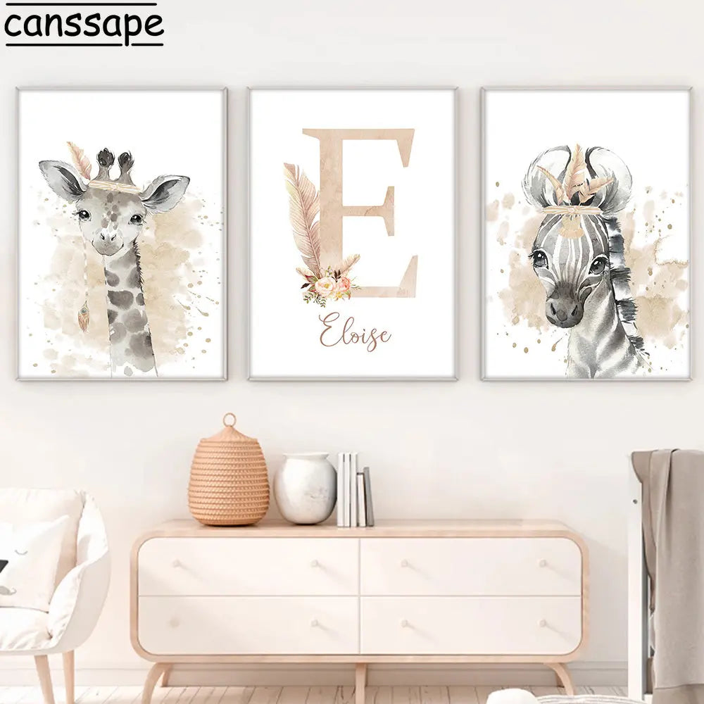 Safari Prints with Custom Name