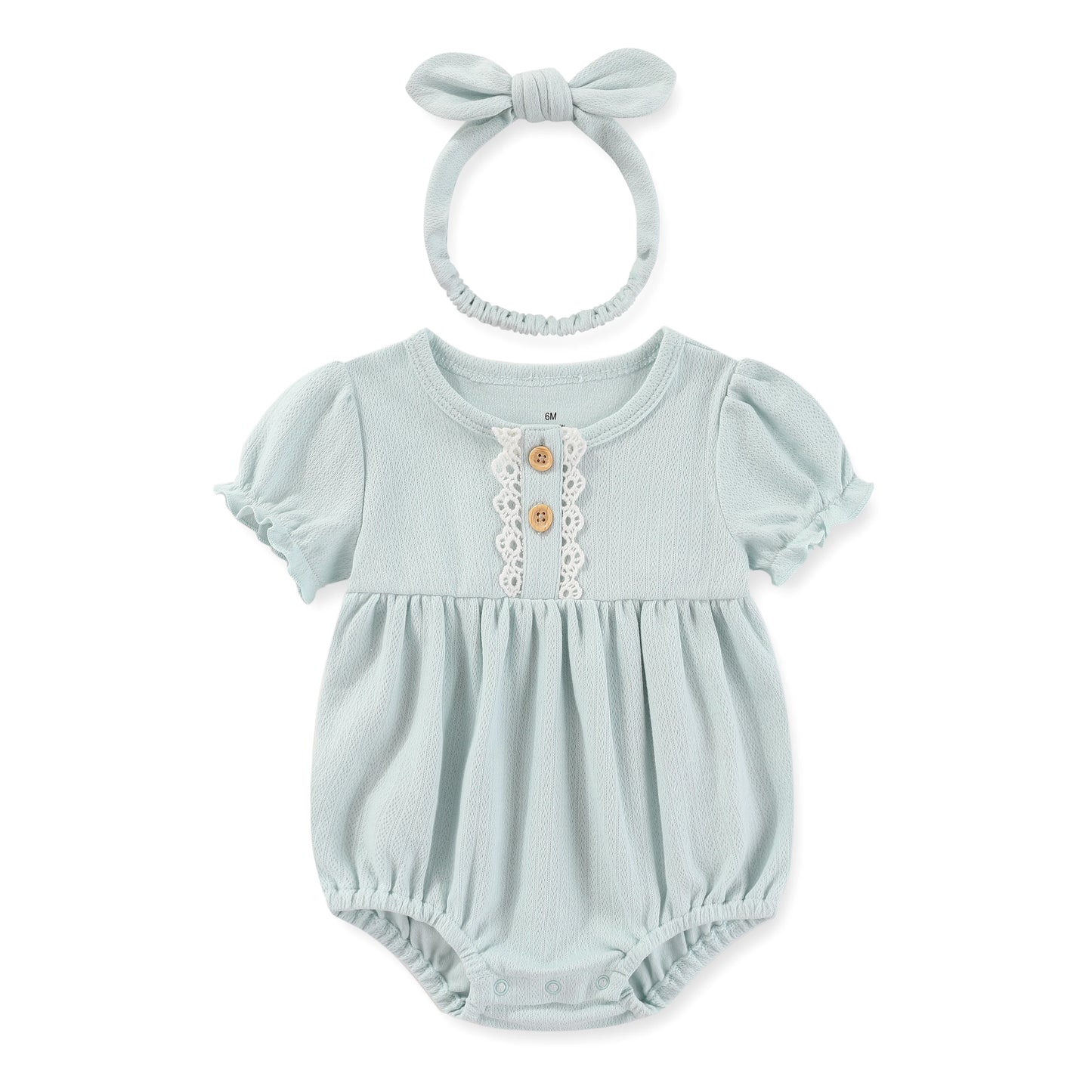 Baby Girl Cotton Bodysuit & Headband Set