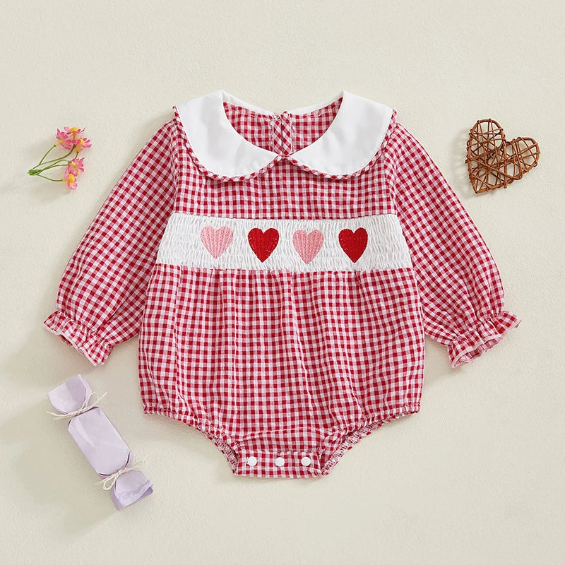 Plaid Heart Romper