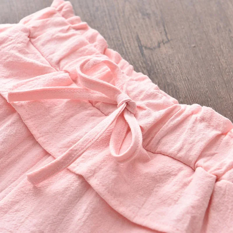 Girls Pink Shorts & Shirt Set