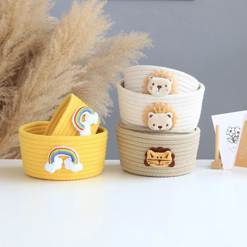 Woven Storage Basket with Felt Animal - More Styles