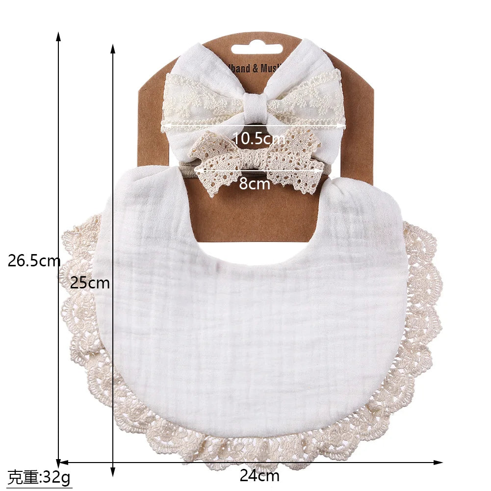 Baby Bib and Hair Bow Set