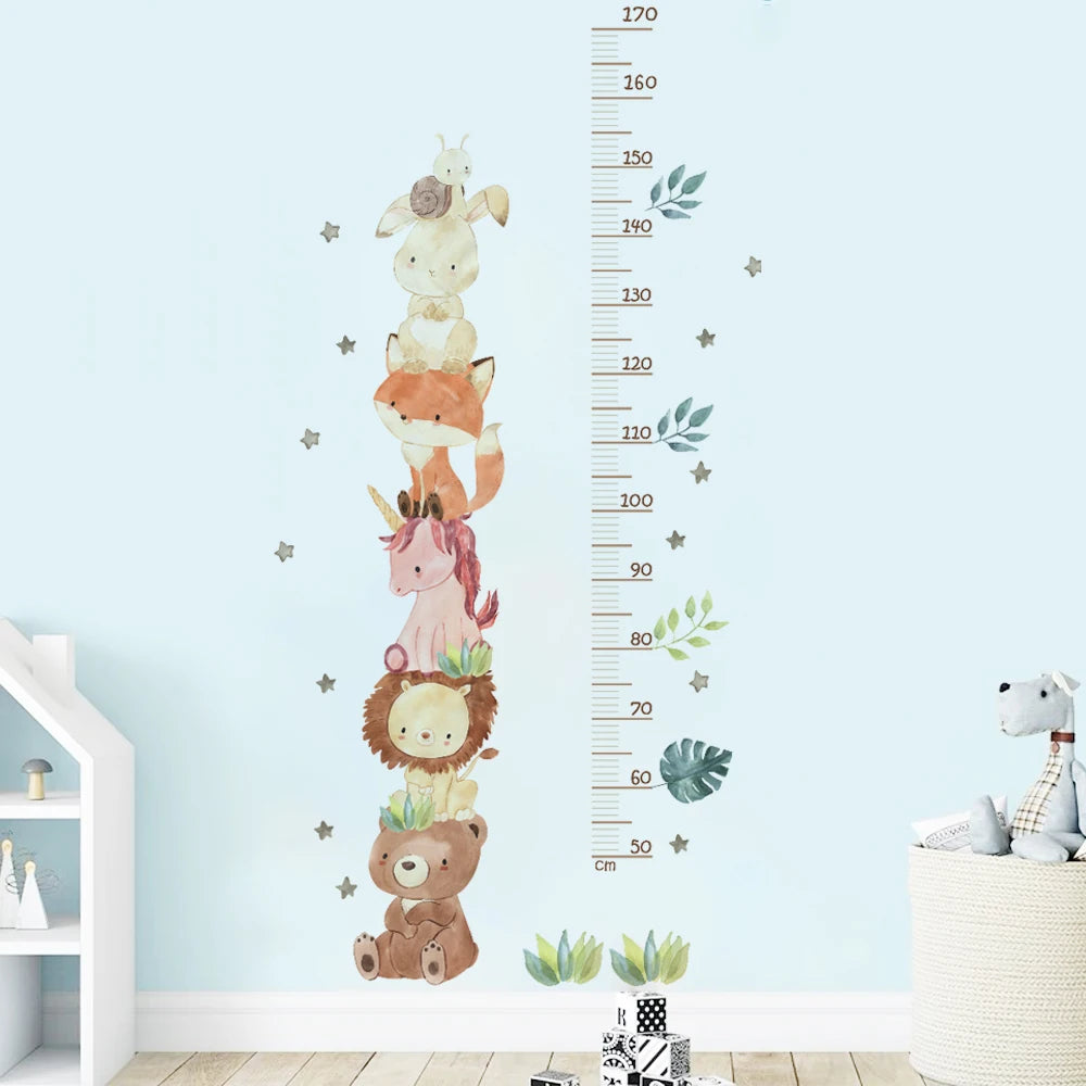 Height Measuring Wall Stickers - Nordic Animal