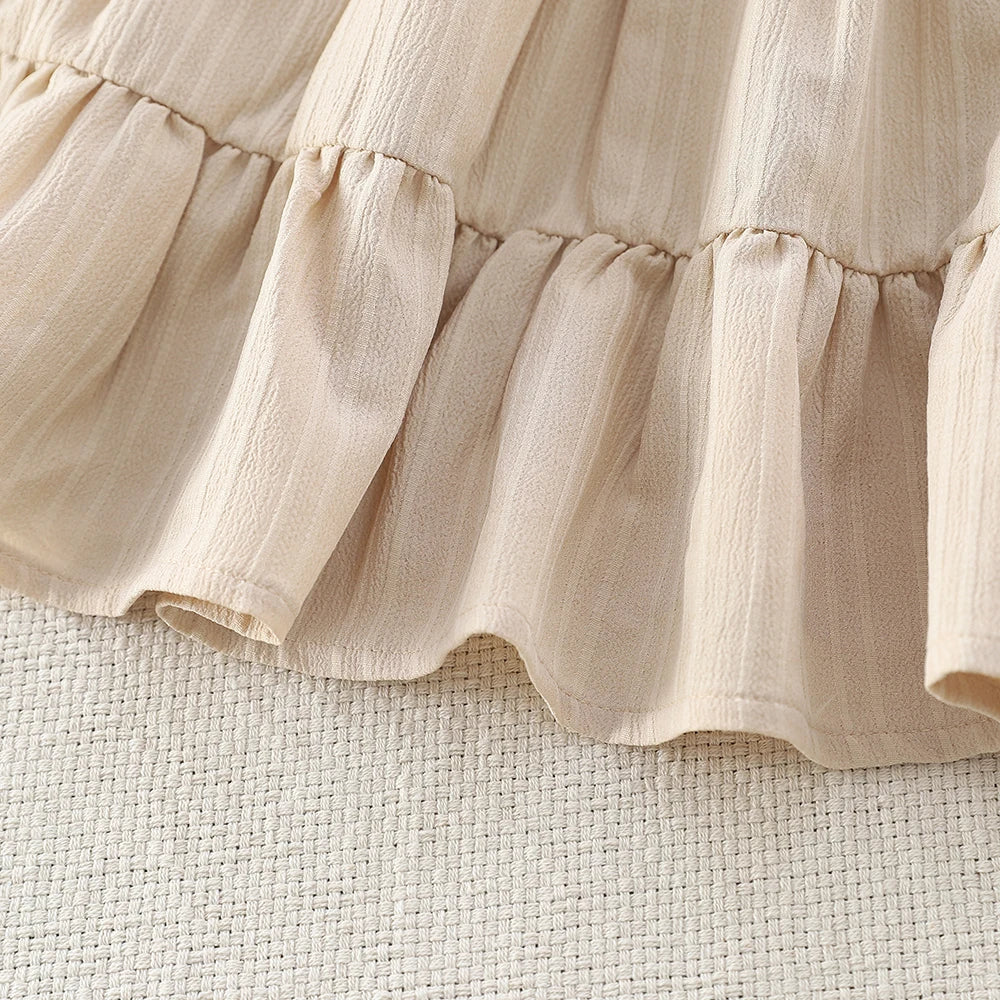 Beige Pleated Dress