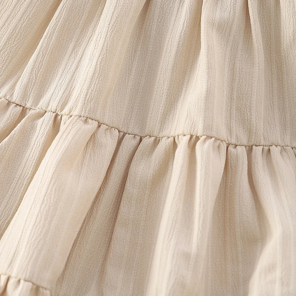 Beige Pleated Dress