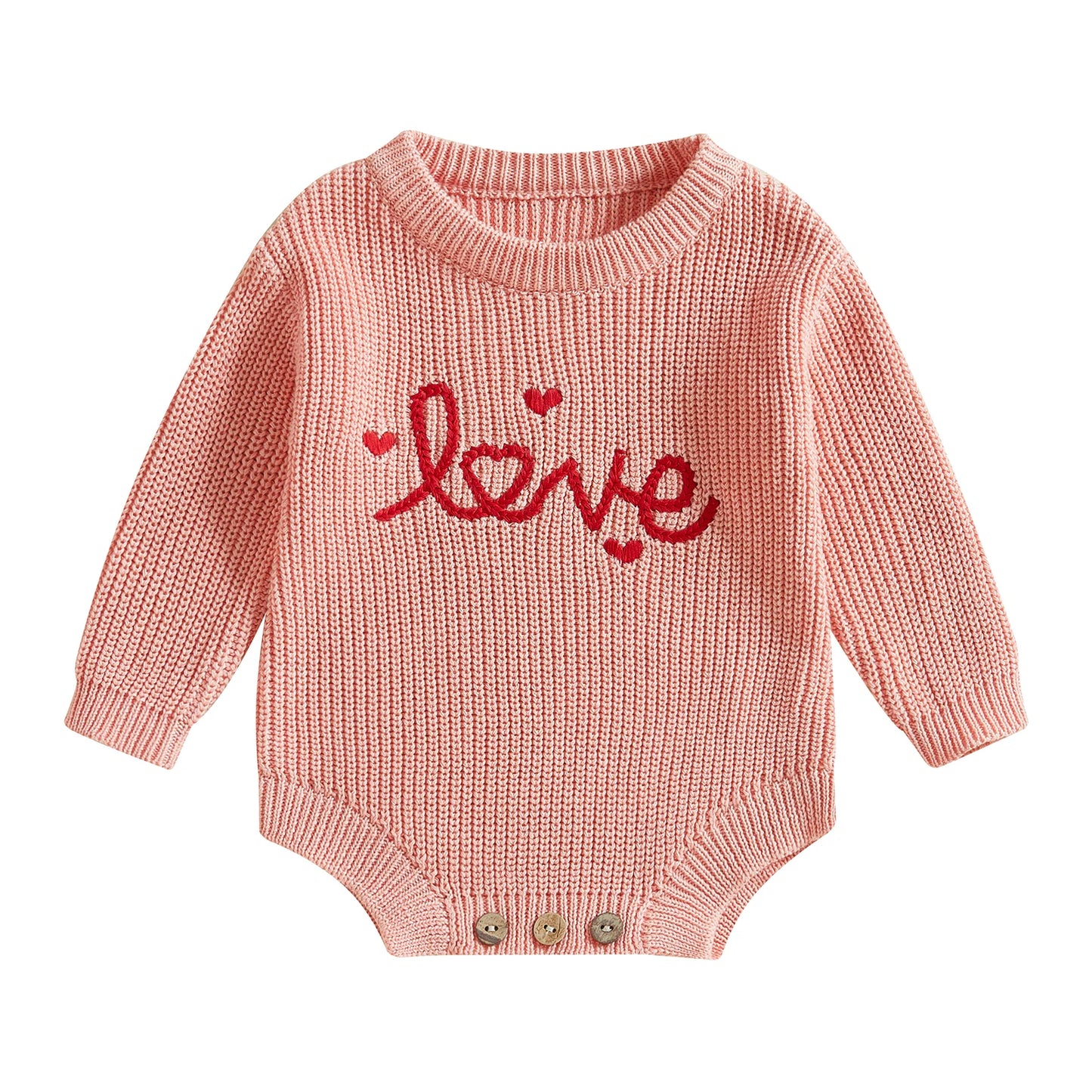 "Love" Knitted Romper