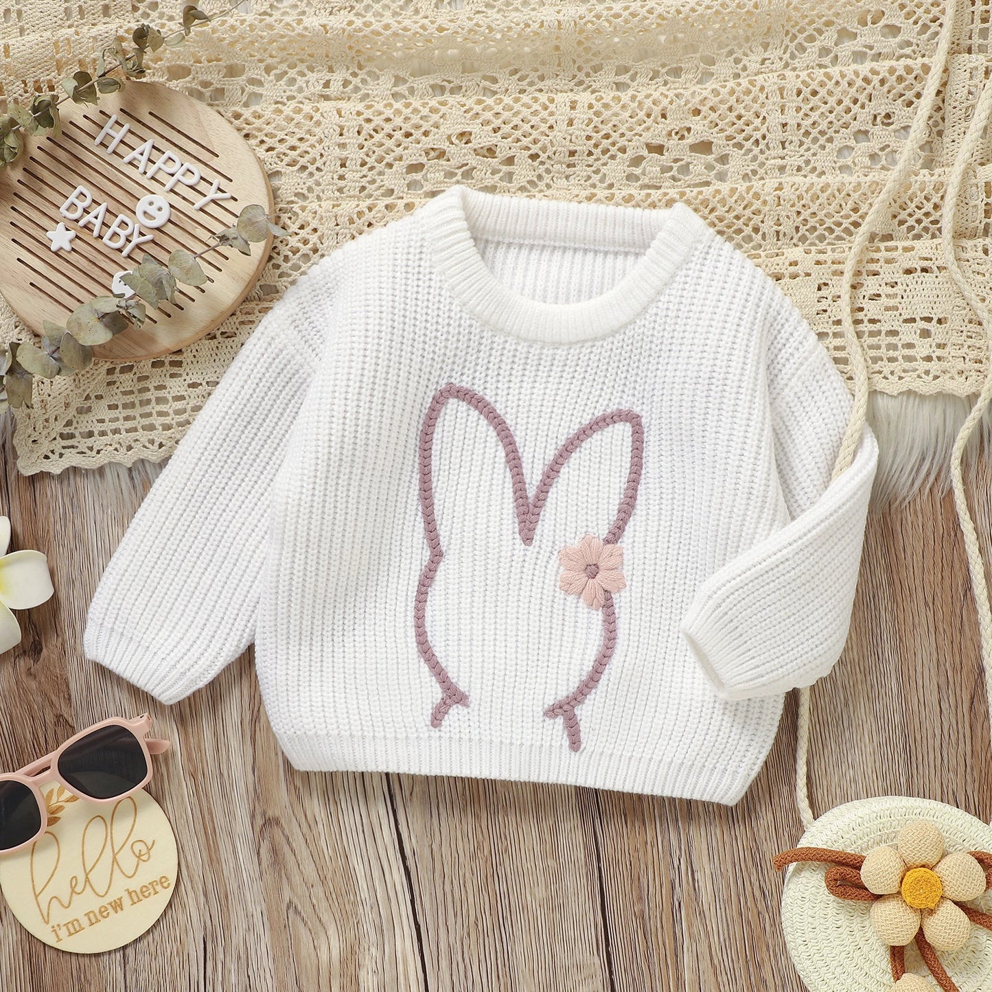 Knitted Bunny Sweatshirt