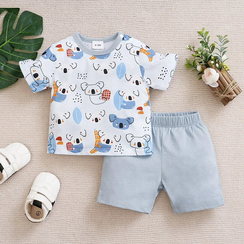 Printed Tshirt & Shorts Set