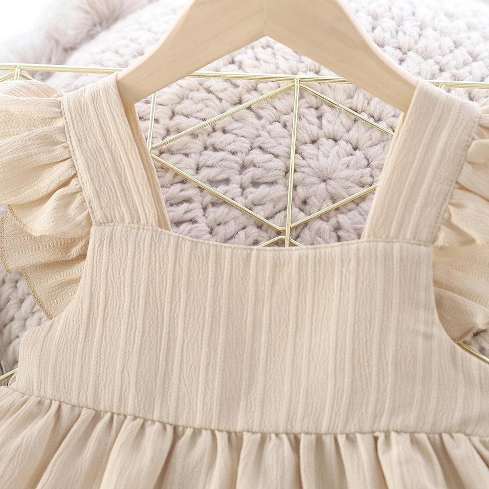 Beige Pleated Dress