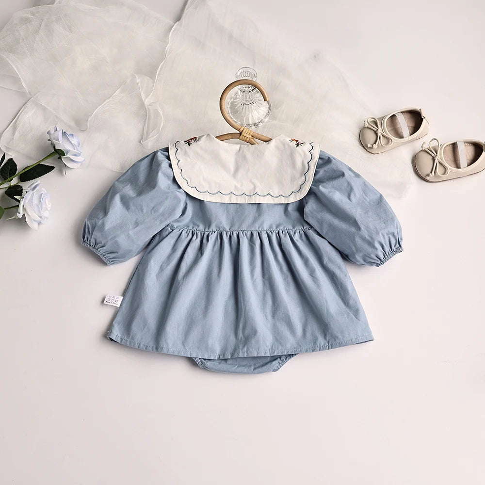 Long Sleeve Baby Romper with Collar