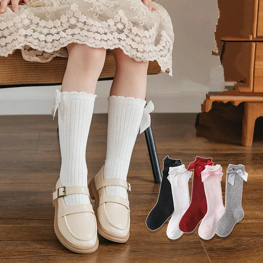 Knee High & Over the Knee Bow Socks