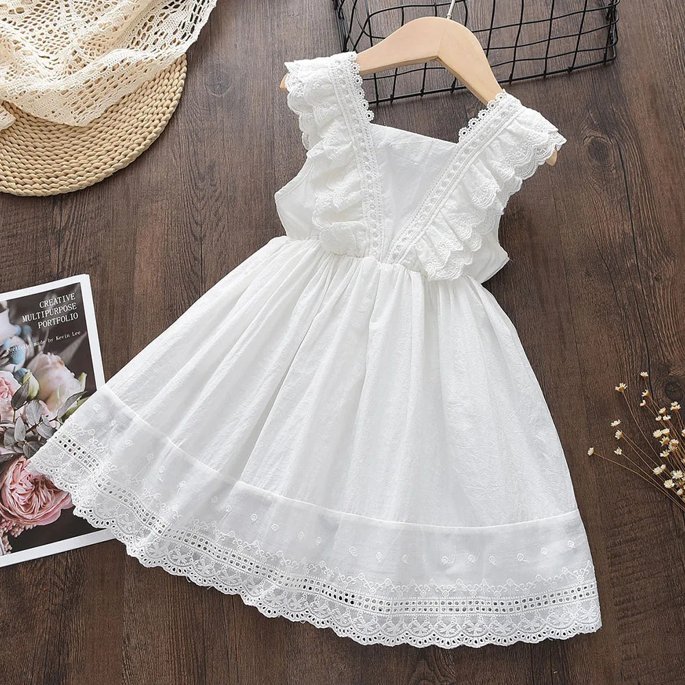 Girls White Summer Dress