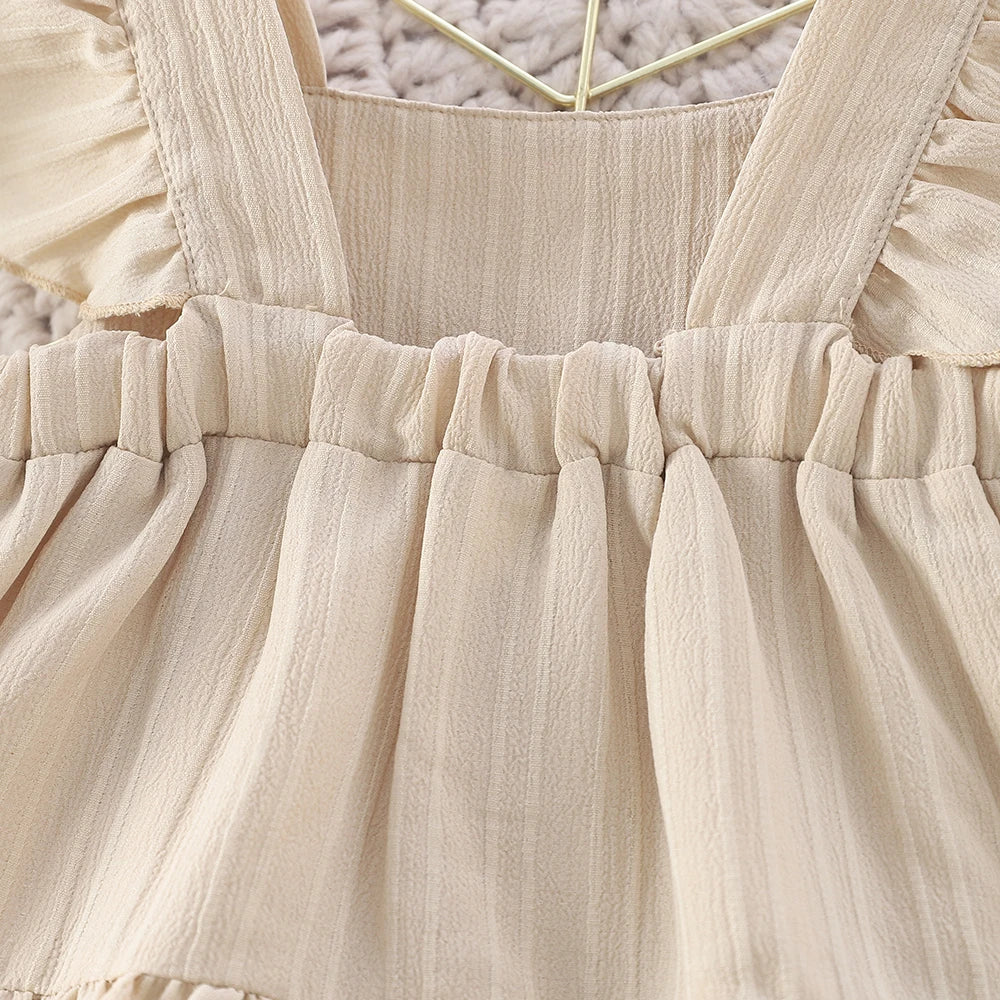 Beige Pleated Dress