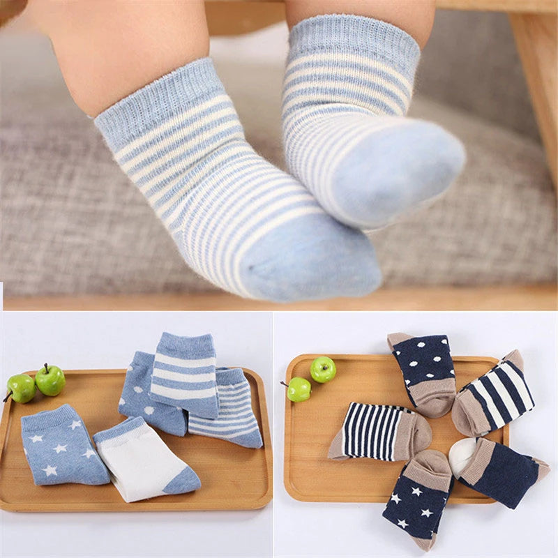 5 Pairs of Cotton Socks 0-6Years - More colours available