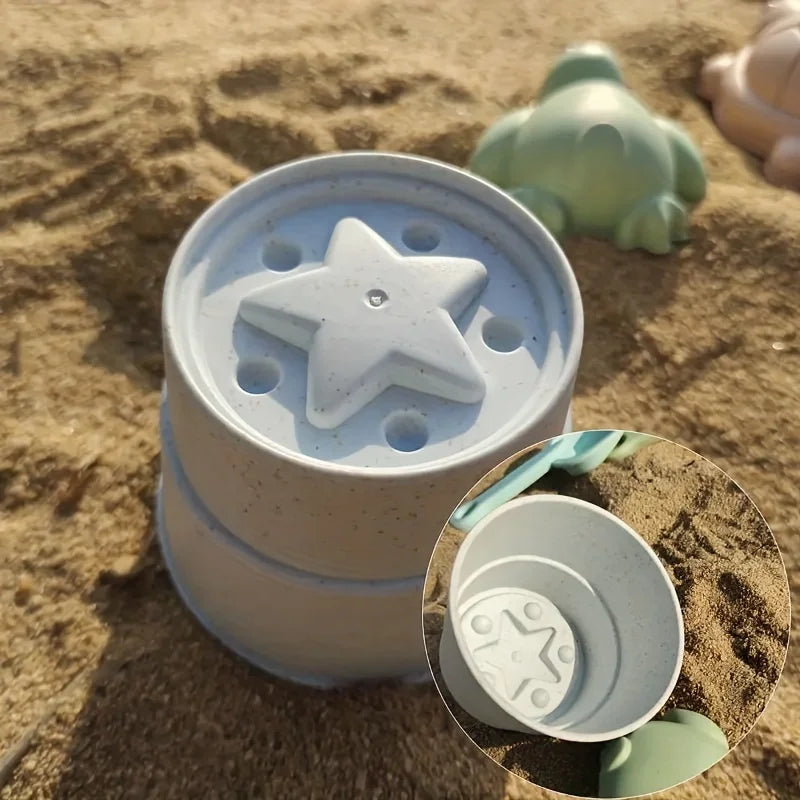 Foldable Beach Bucket with Shovels & Toys