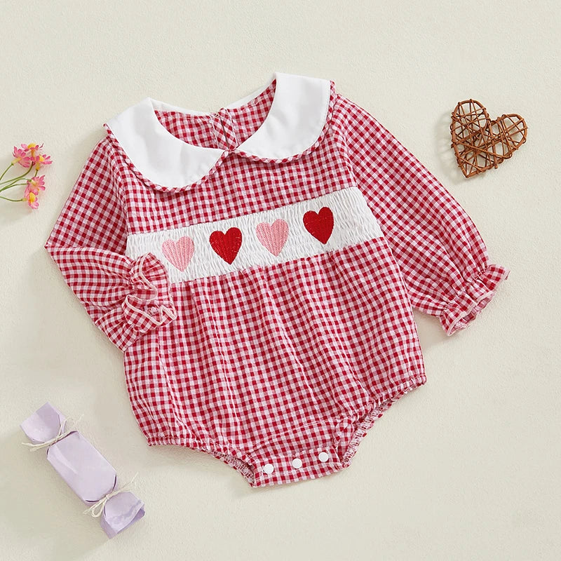 Plaid Heart Romper