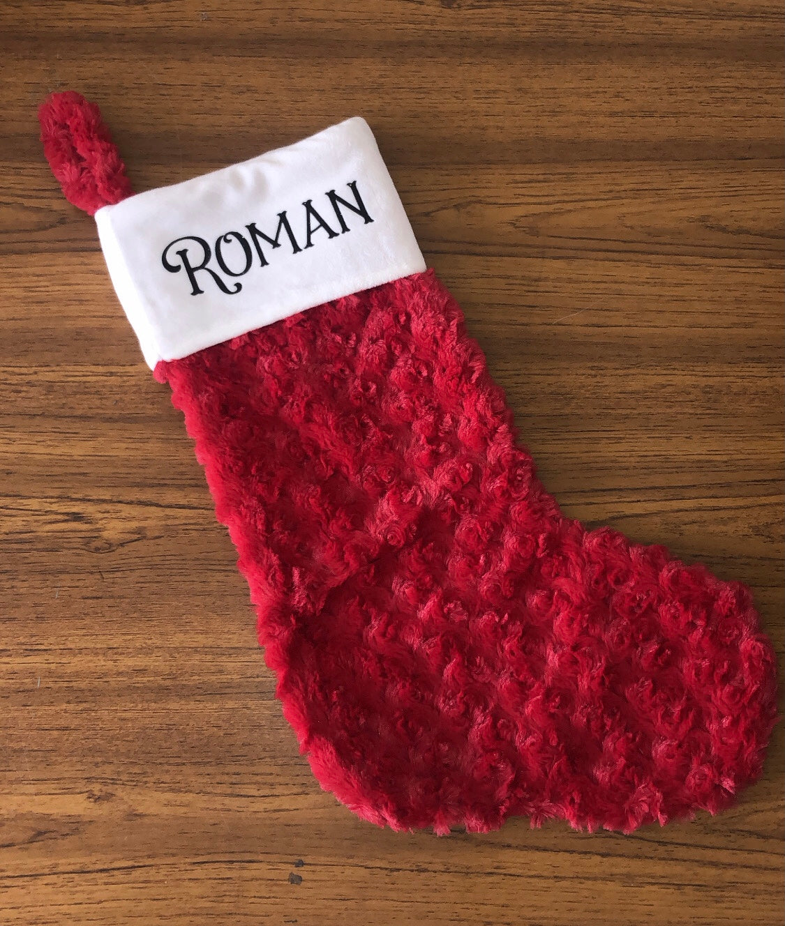Red Fluffy Christmas Stocking