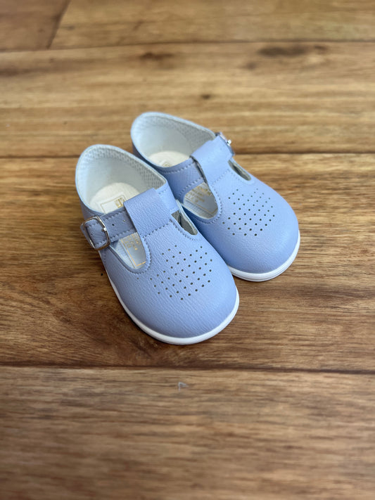 Baby Blue Hard Sole Baypod Shoes - Size 6
