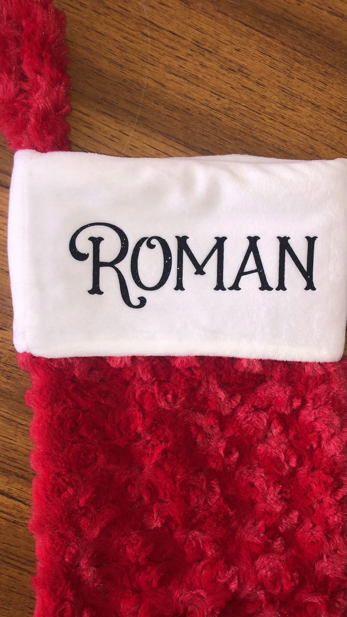 Red Fluffy Christmas Stocking
