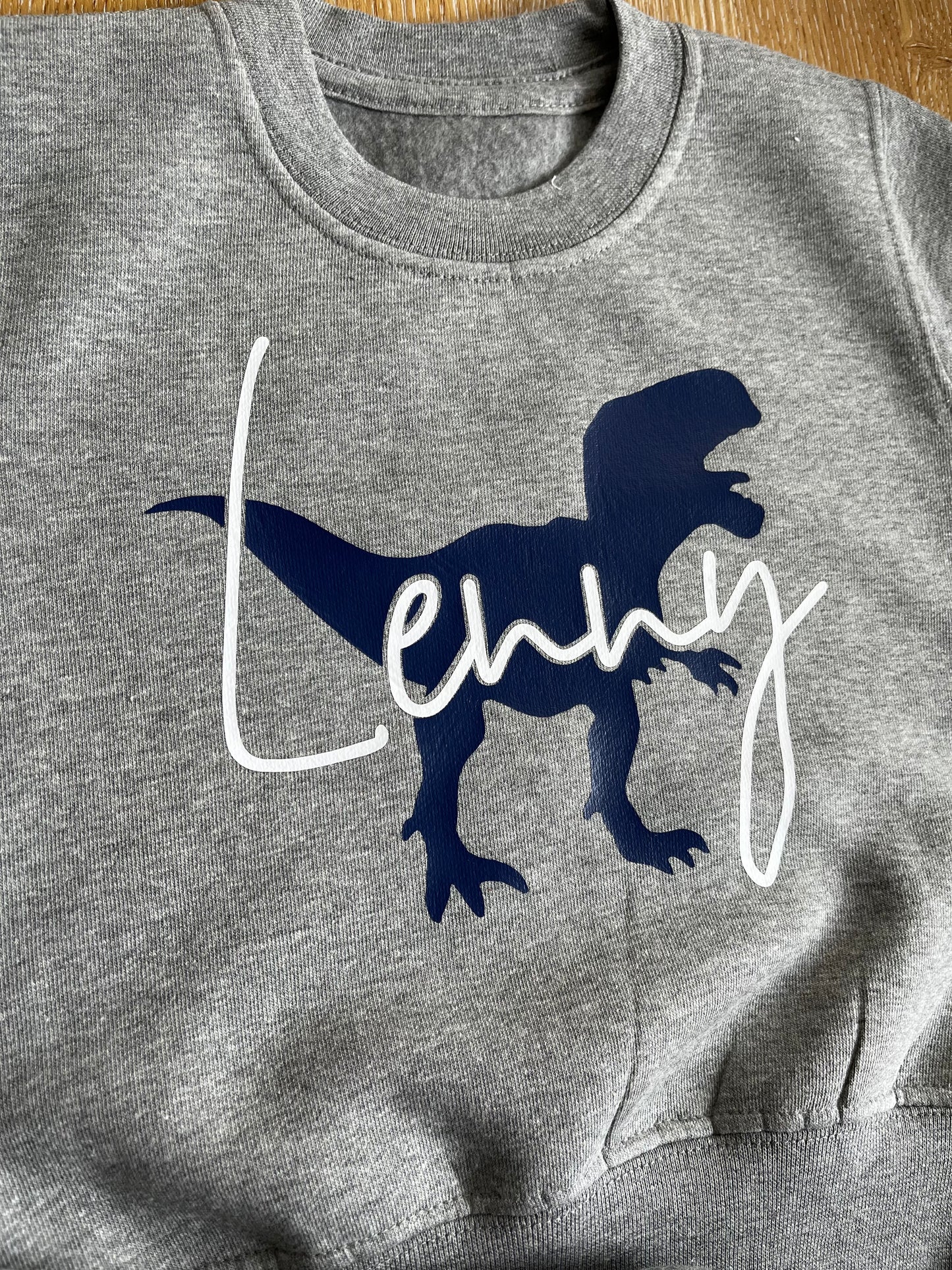 Grey Sweatshirt & Joggers with Blue Dinosaur Print
