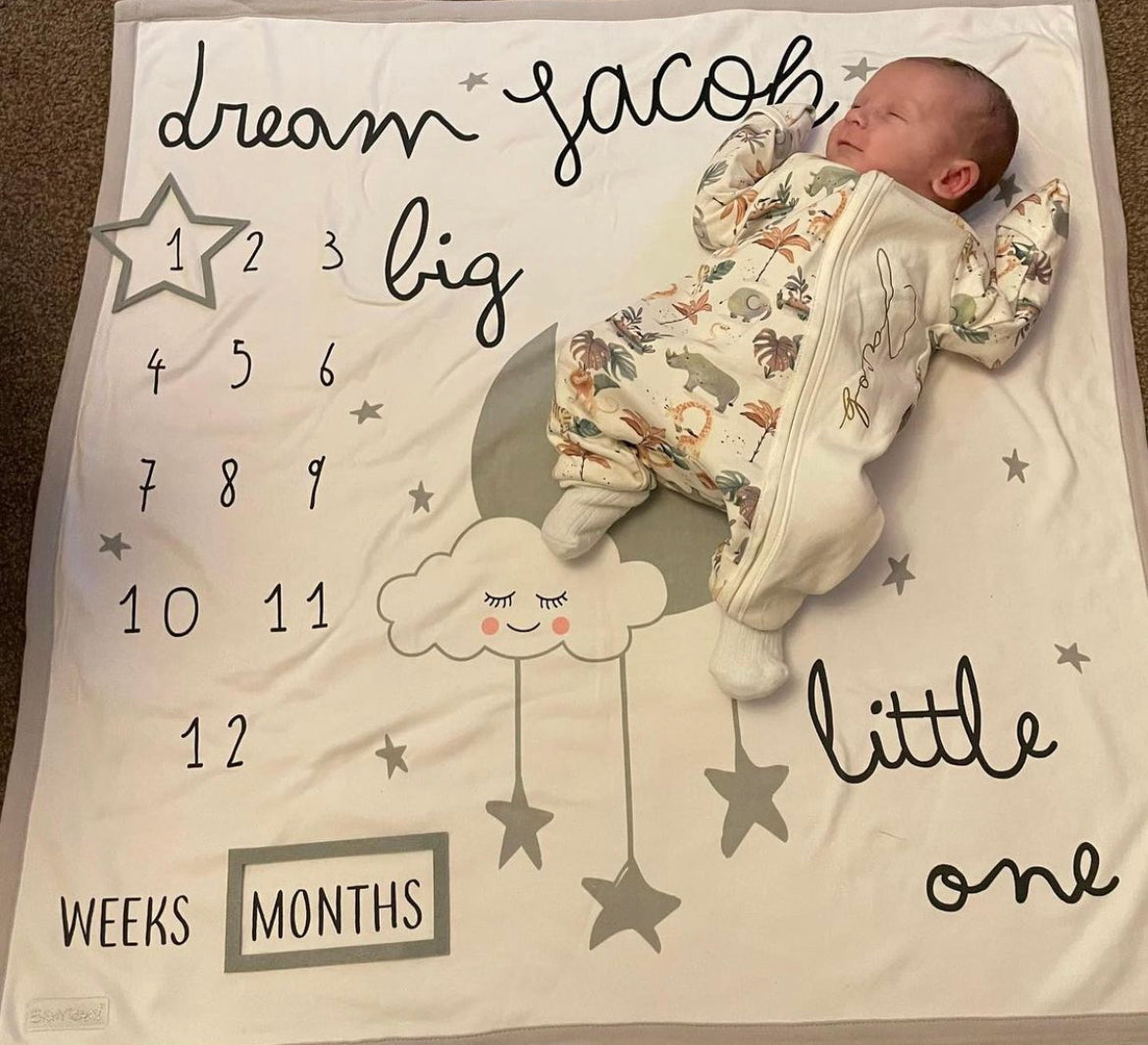 Personalised Baby Milestone Blanket