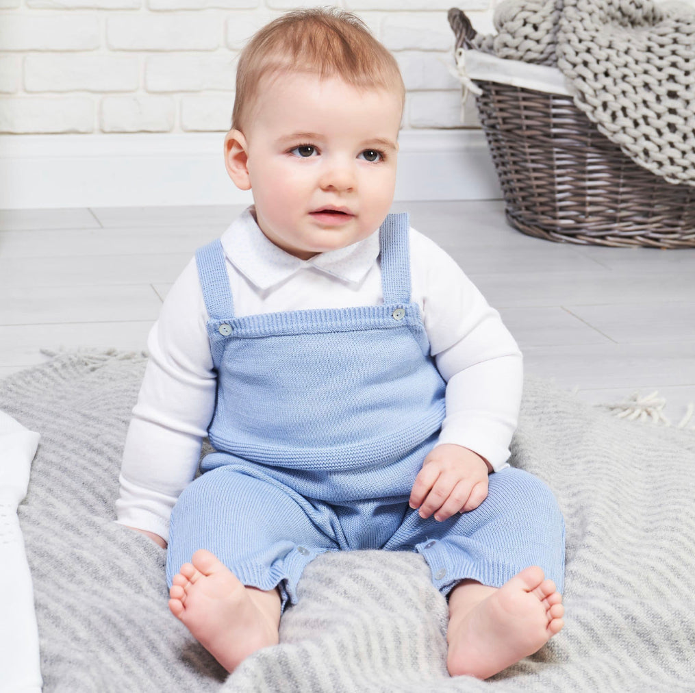 Blue Knitted Dungaree