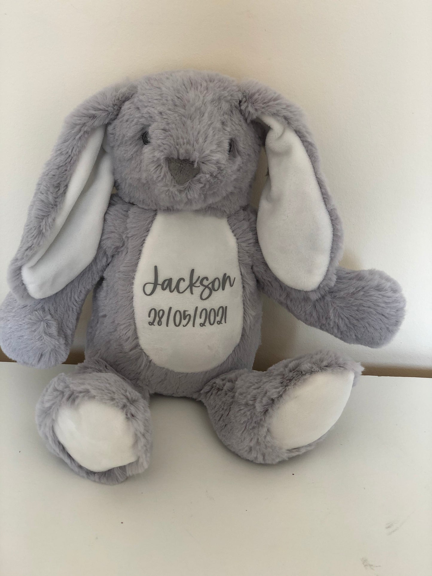 Personalised Grey Bunny Mini Soft Toy